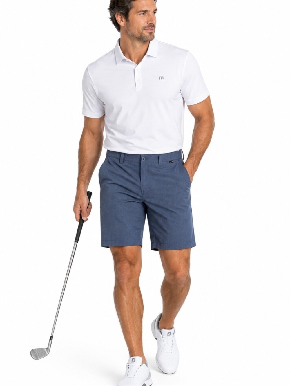 Travis Mathew Men's Blue Beck Performance Shorts, Size 34 9" Style 1MM208